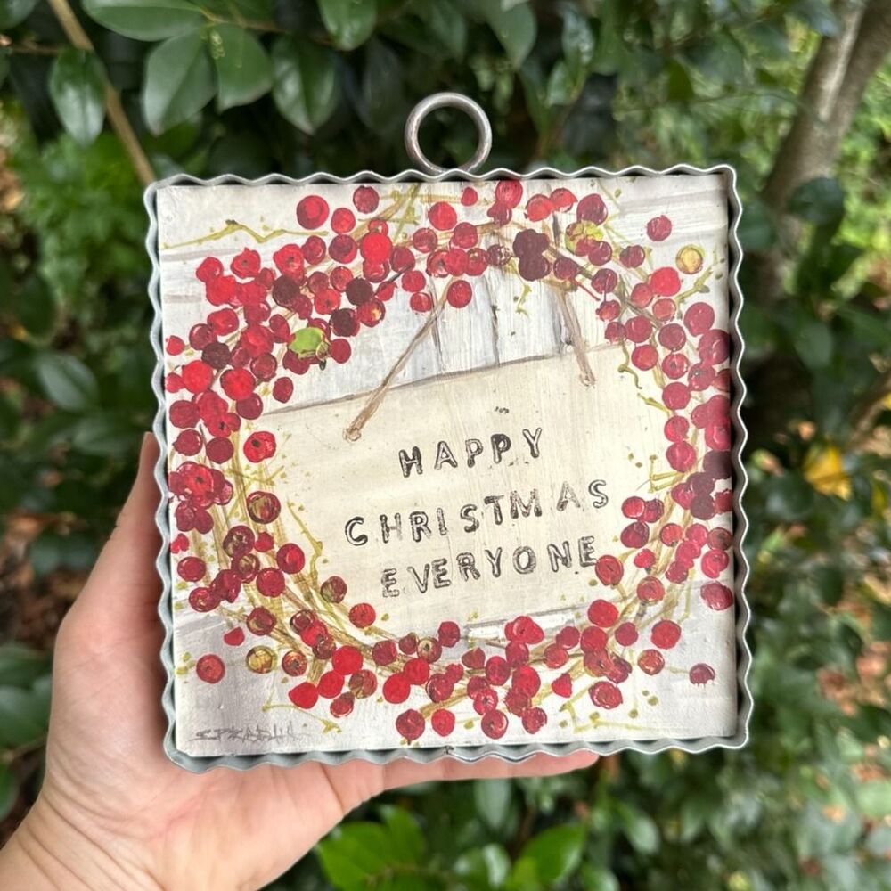 Happy Christmas Everyone Holiday Wall Decor Sign Farmhouse Gift